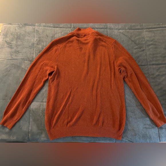 NWT - Club Room Men's Quarter-Zip Textured
Cotton Sweater Royal Orange Size XL - Picture 3 of 4
